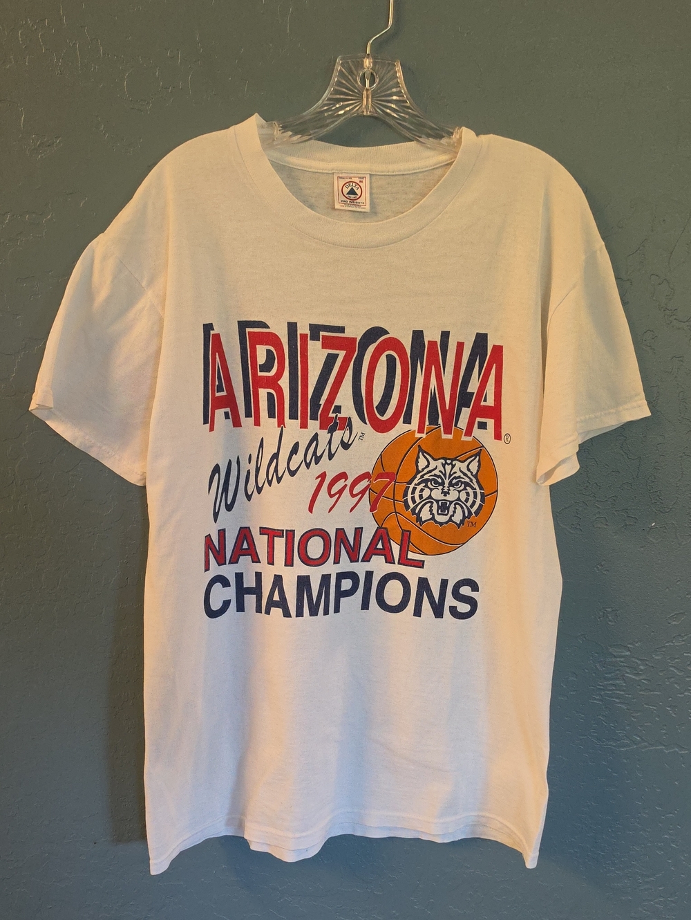 90s VTG Delta White Tee with Red, Navy and Orange Arizona Graphics